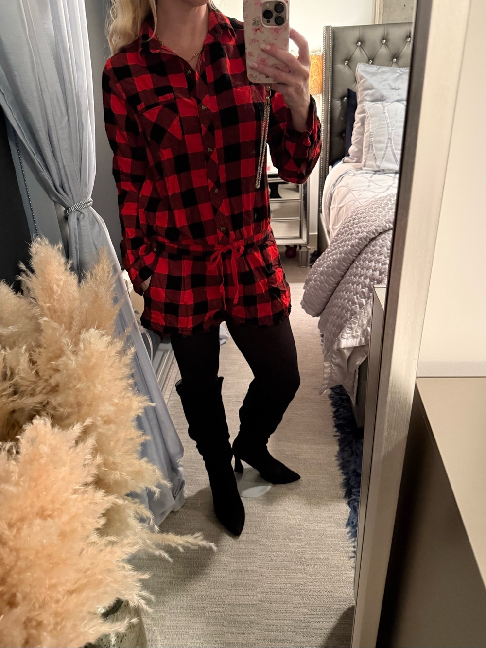 Xhilaration plaid pj romper